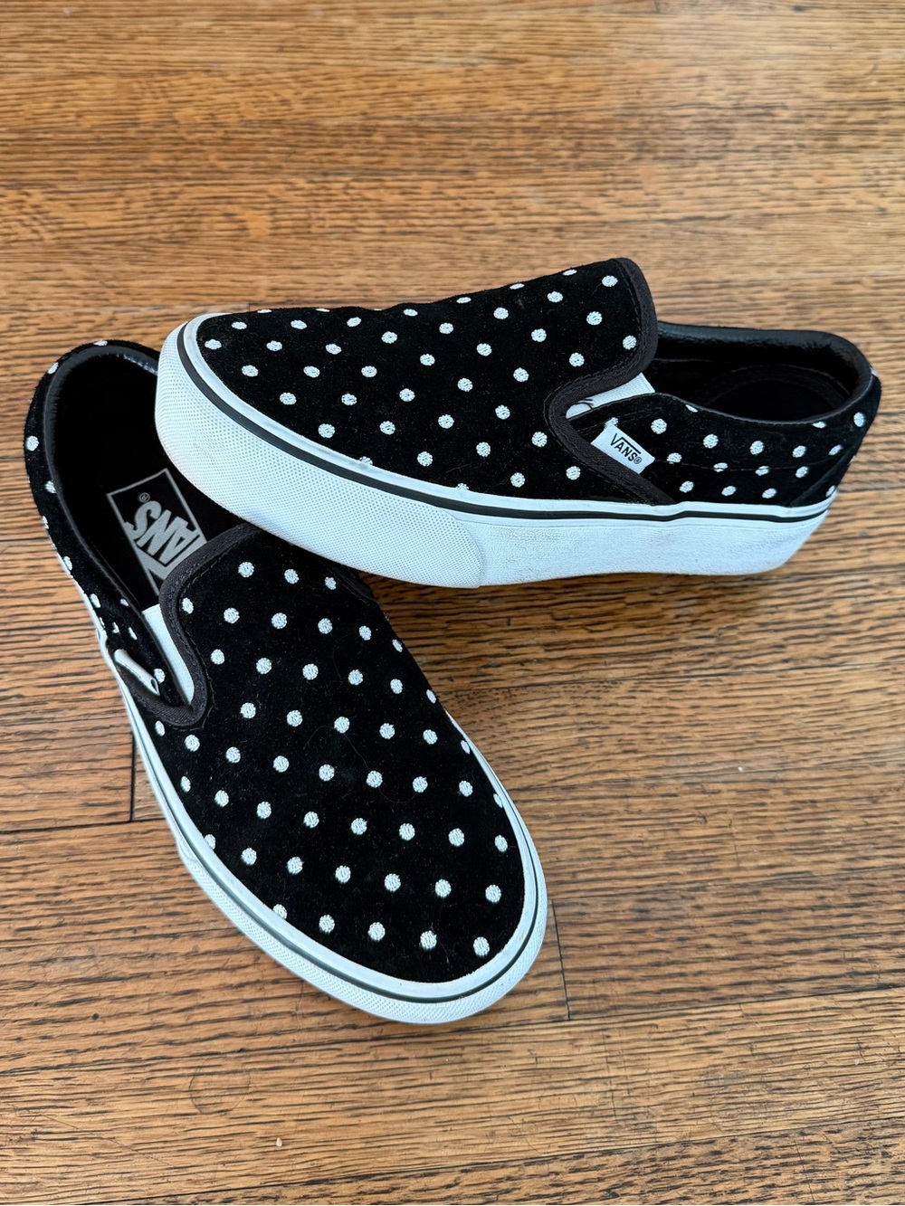 Classic Slip-on Platform Suede Polka Dot Vans